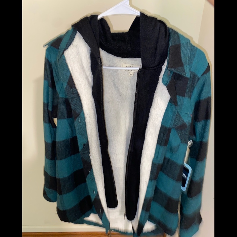 With the boys plaid shacket color-Vivian